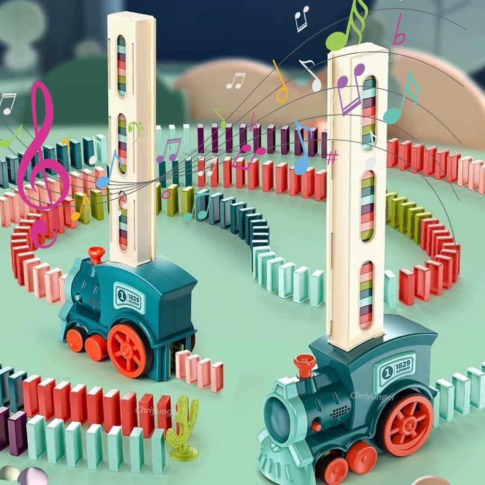 Automatic Domino Train Set – Colourful Bricks & Educational Fun for Kids