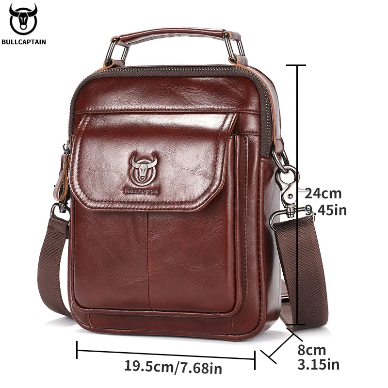 Men’s Genuine Leather Crossbody Shoulder Bag