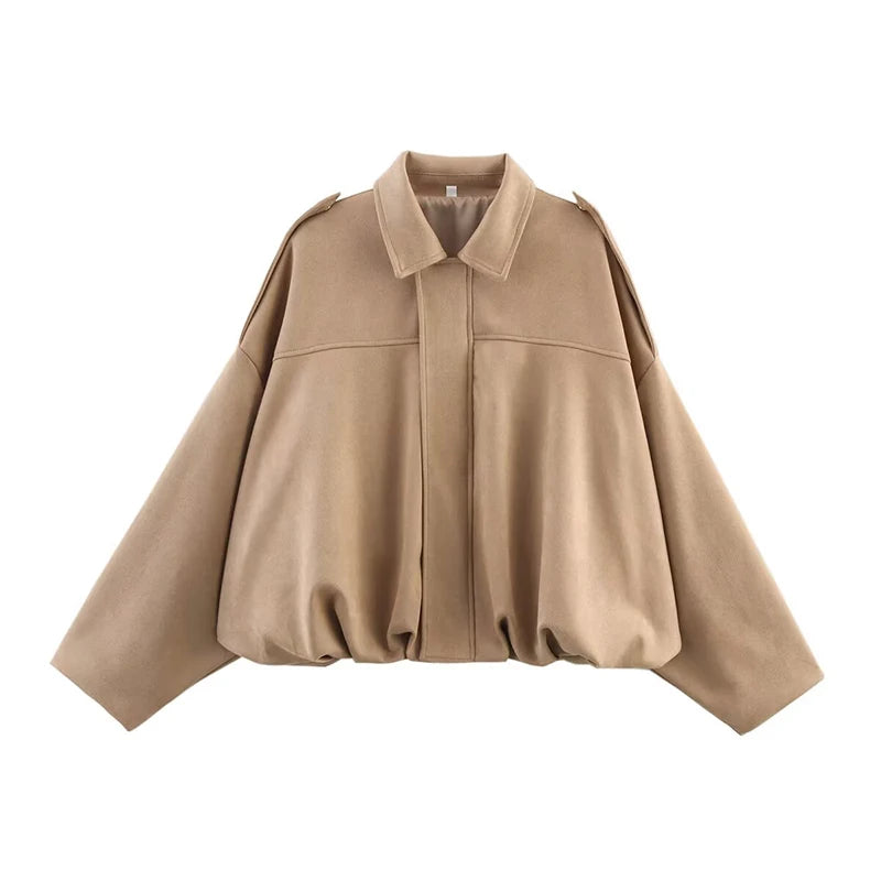 Fashionable Women’s Bomber Jacket – Casual Vintage Style Tops