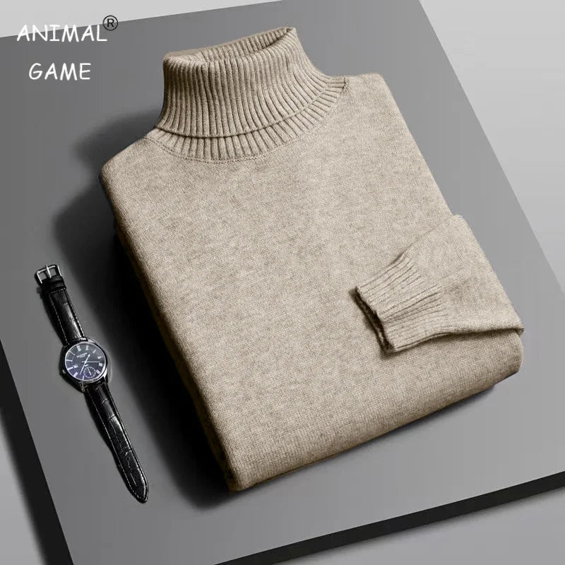 Men’s High-Quality Knitted Turtleneck – Slim Fit Pullover for Autumn Style