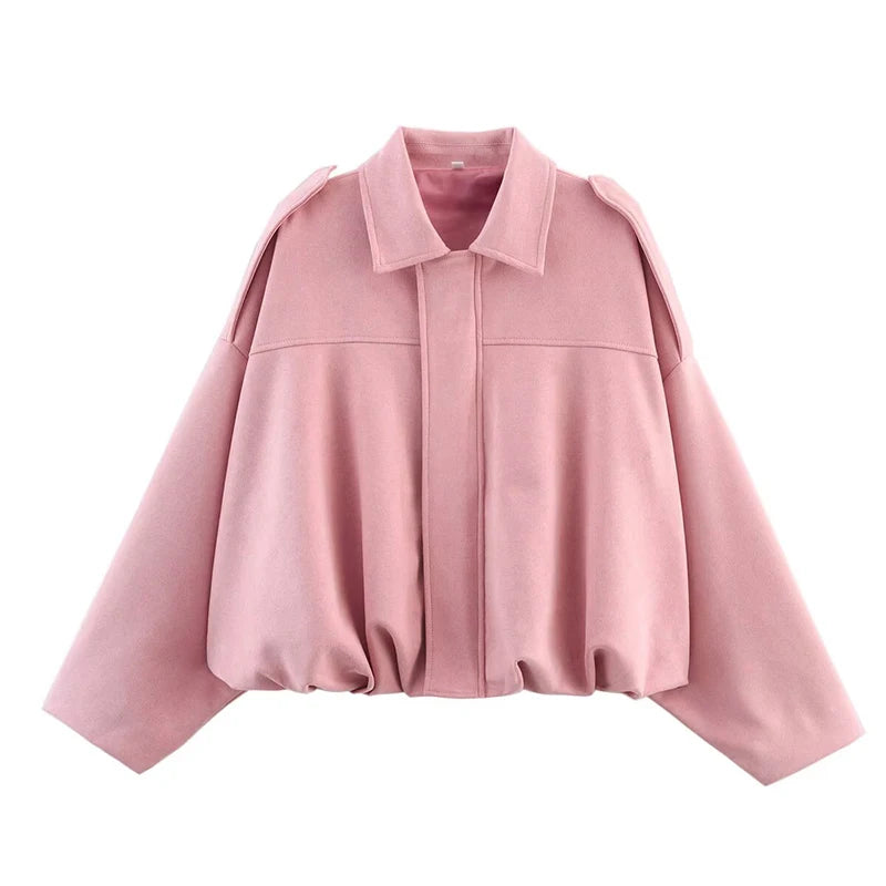 Fashionable Women’s Bomber Jacket – Casual Vintage Style Tops