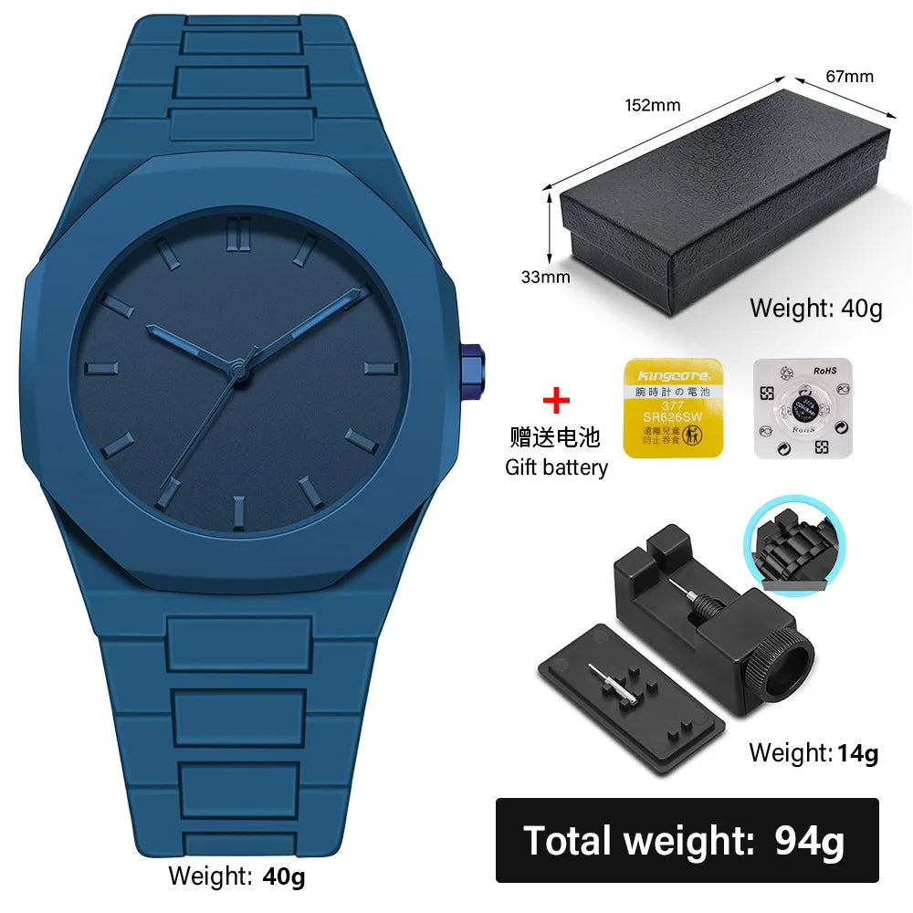 Men’s Sporty Business Watch – Simple Design with Plastic Strap & Water Resistance