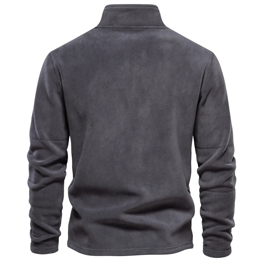 Soft Shell Men’s Sweatshirt – AIOPESON Warm Fleece with Half-Zip Design
