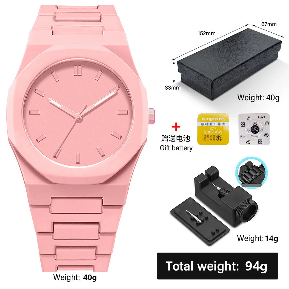 Men’s Sporty Business Watch – Simple Design with Plastic Strap & Water Resistance