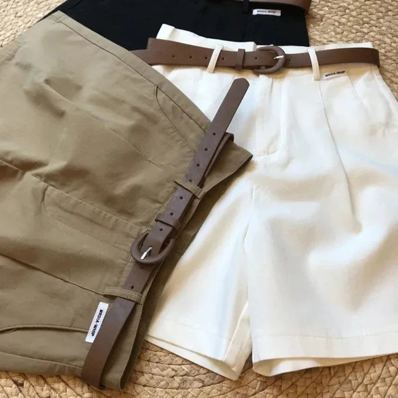 Women’s Wide-Leg Cotton Shorts – Summer Casual Elegance