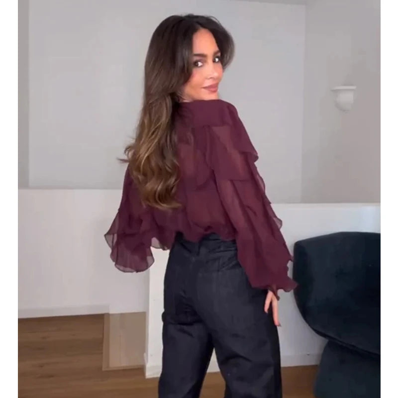 MUJER Ruffle Women’s Blouse