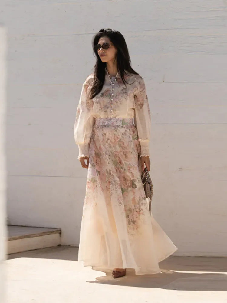 Stylish Long Skirt & Blouse Set – Sophisticated Women’s Party Wear