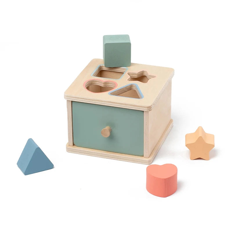 Montessori Wooden Shape Sorting Box – Fun & Educational Toy for Toddlers