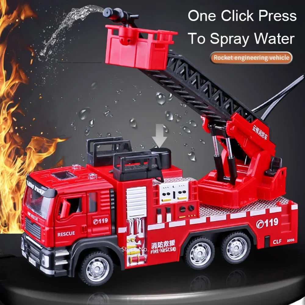 Pull‑Back Fire Truck Model 1:32 – Incendiary Rescue Vehicle with Siren & Light Effects