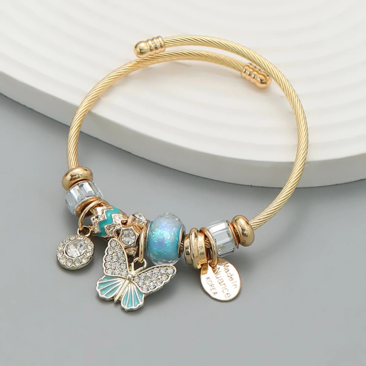 Elegant Stainless Steel Beaded Love Bracelet – Multi-Element Circle Design