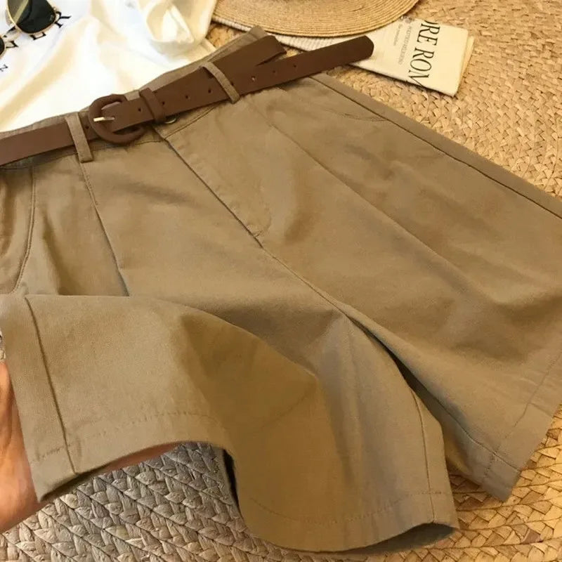 Women’s Wide-Leg Cotton Shorts – Summer Casual Elegance