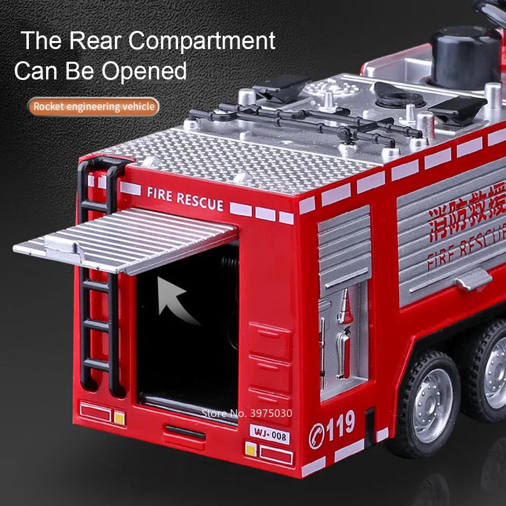 Pull‑Back Fire Truck Model 1:32 – Incendiary Rescue Vehicle with Siren & Light Effects