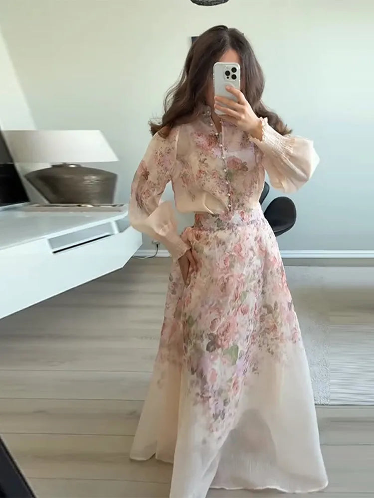 Stylish Long Skirt & Blouse Set – Sophisticated Women’s Party Wear