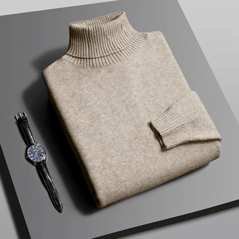 Men’s High-Quality Knitted Turtleneck – Slim Fit Pullover for Autumn Style