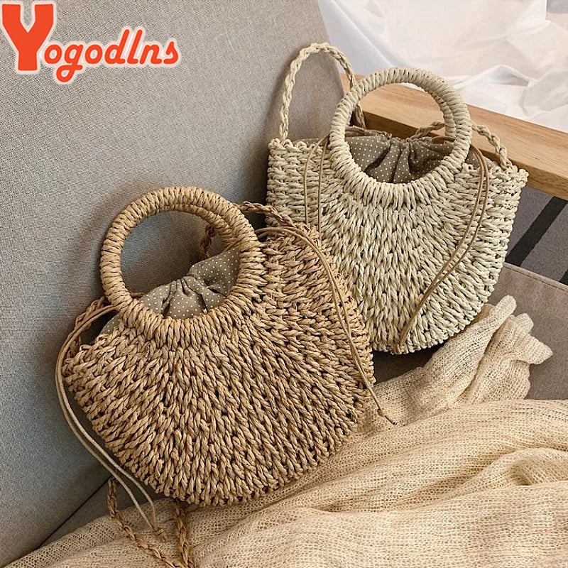 Summer Rattan Crossbody Bag