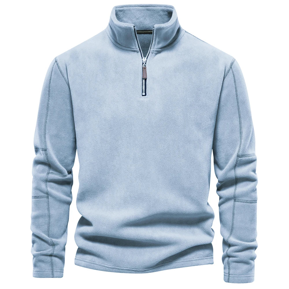 Soft Shell Men’s Sweatshirt – AIOPESON Warm Fleece with Half-Zip Design
