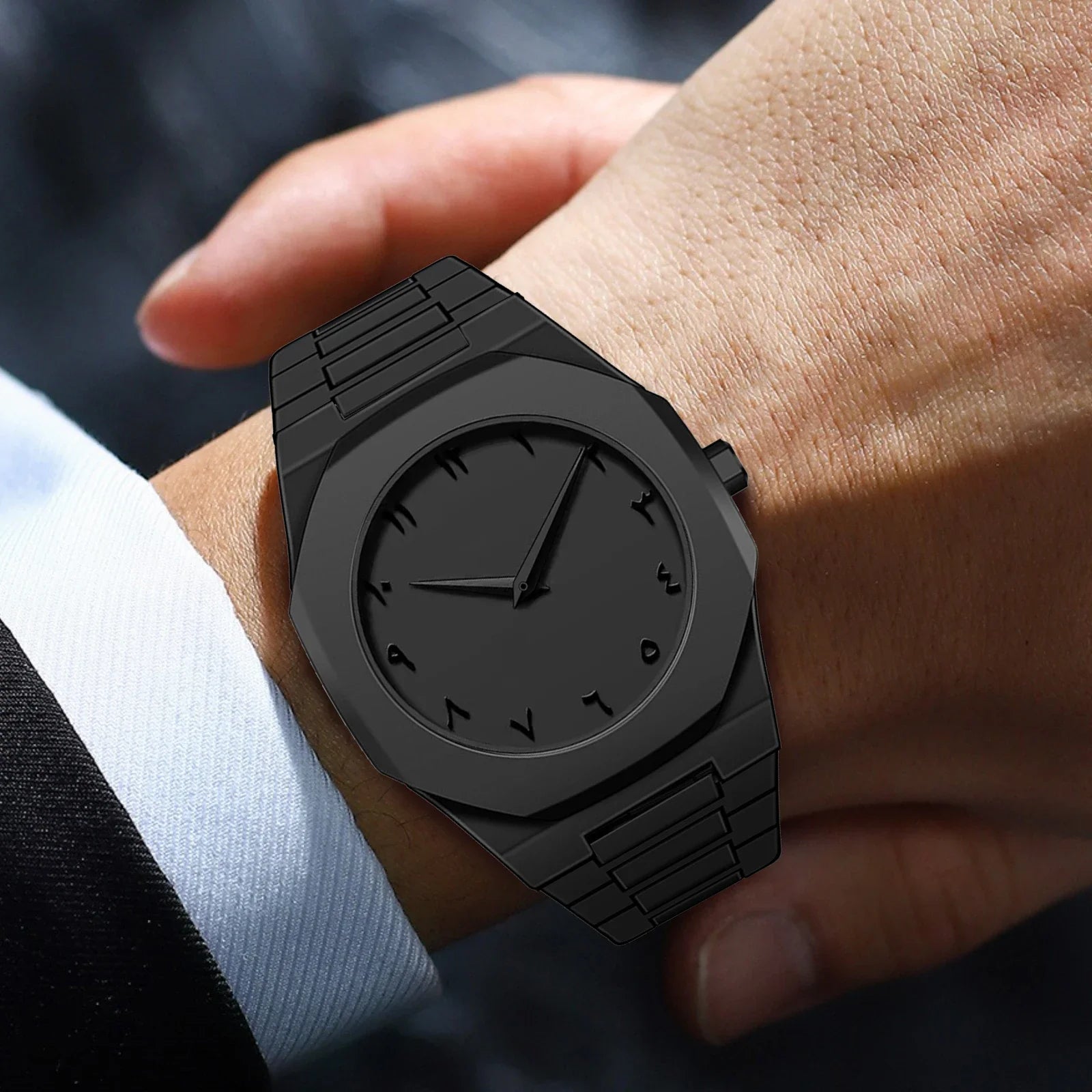 Men’s Sporty Business Watch – Simple Design with Plastic Strap & Water Resistance