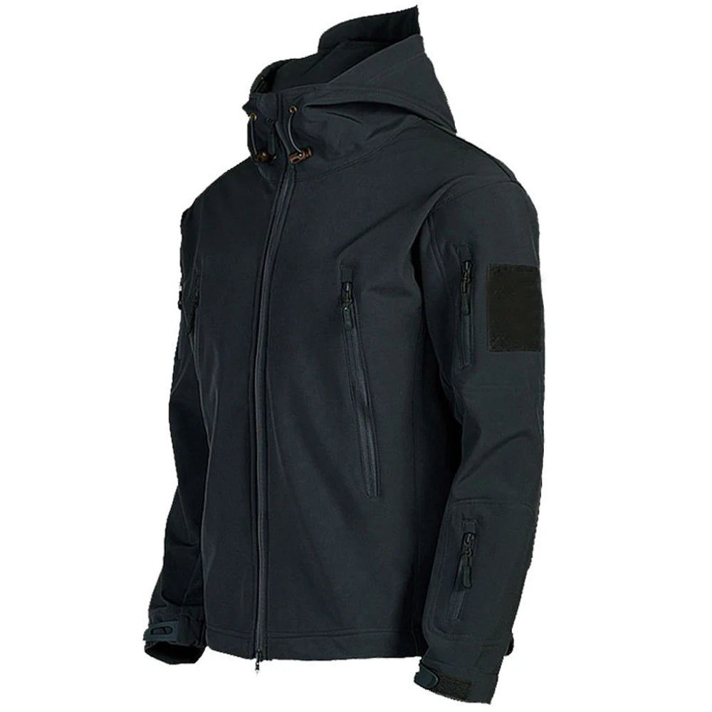 Men’s Tactical Soft Shell Jacket – Military Windproof & Waterproof Hooded Coat