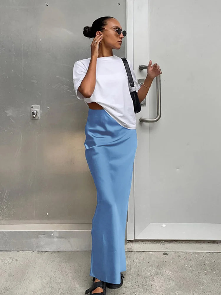 Chic Black Trumpet Skirt – Spring & Summer Elegant Office Attire for Ladies