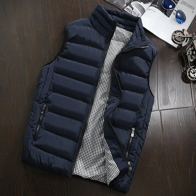 Casual Men’s Down Cotton Vest – Thick Windproof Jacket