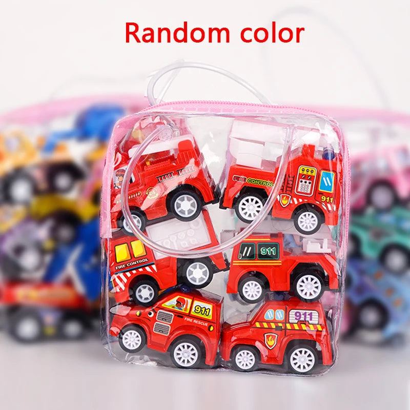 Tiny Wheels Construction Fleet – 4/6 Pack Inertial Cars for Kids
