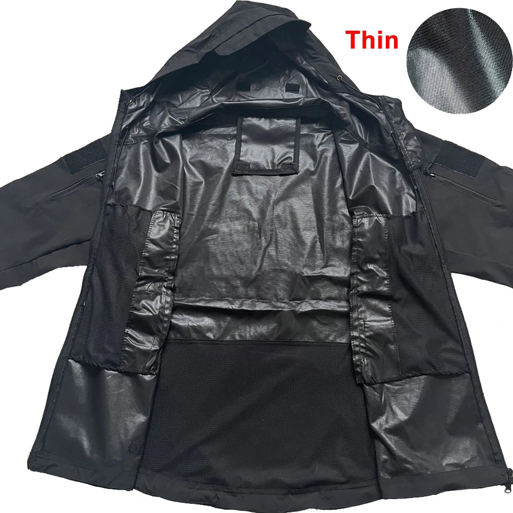 Men’s Tactical Soft Shell Jacket – Military Windproof & Waterproof Hooded Coat
