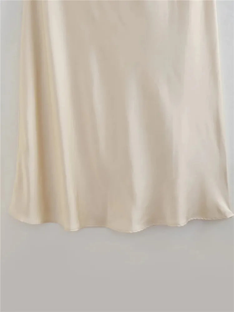 Elegant Long Satin Party Dress – Sleeveless Summer Halter Gown