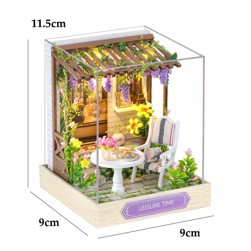 Build-Your-Own Mini Home – Wooden Craft Dollhouse for Decoration & Play