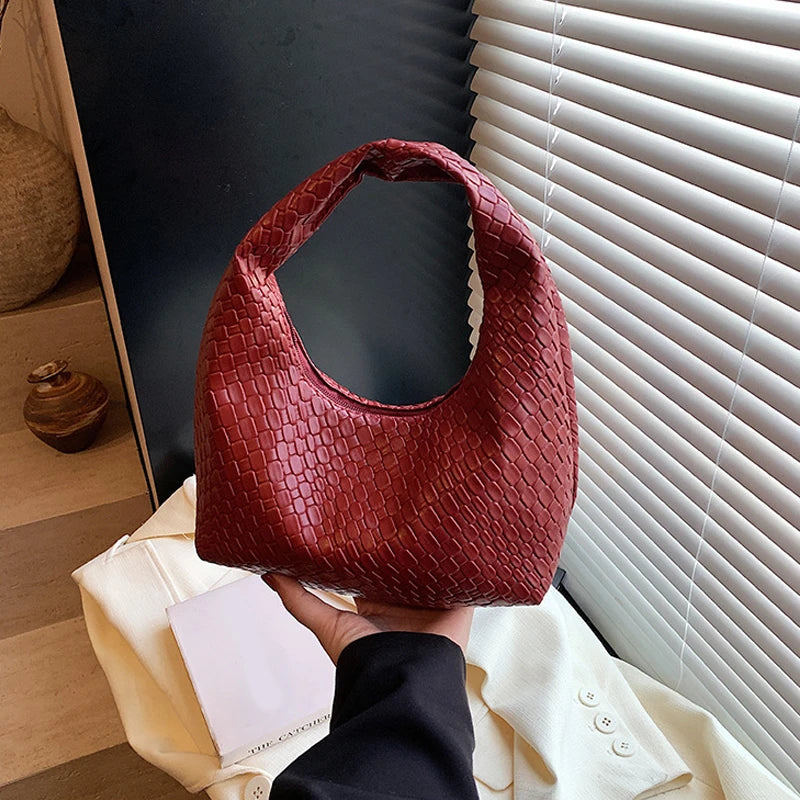 Fashion Top-Handle PU Leather Bag – Small Daily Hobo Style for Women