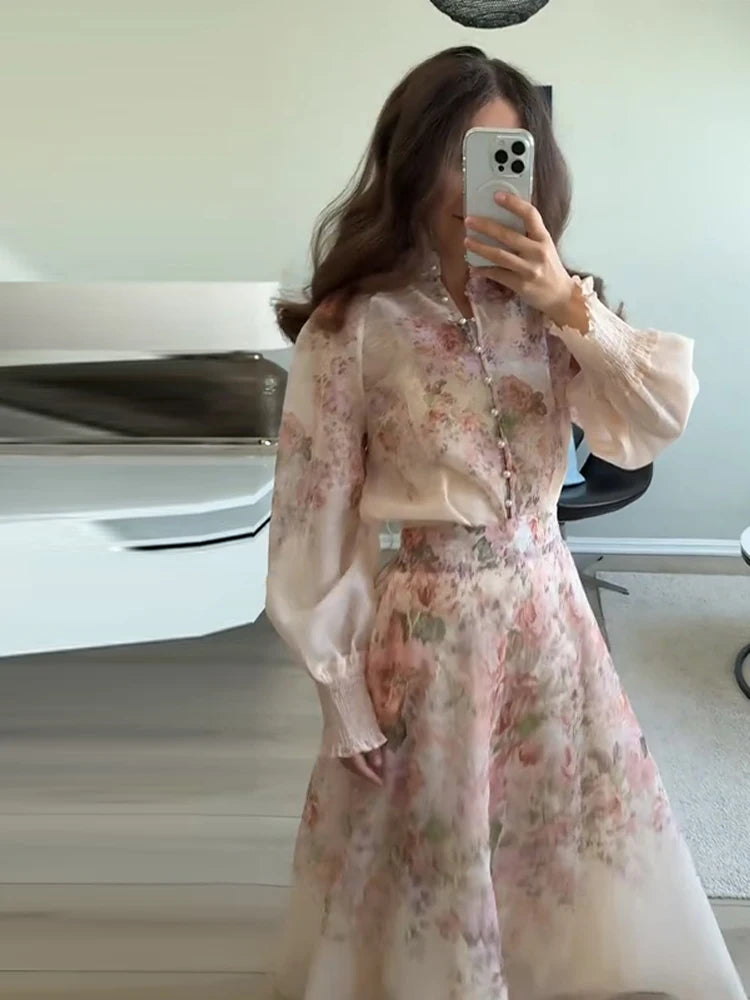 Stylish Long Skirt & Blouse Set – Sophisticated Women’s Party Wear