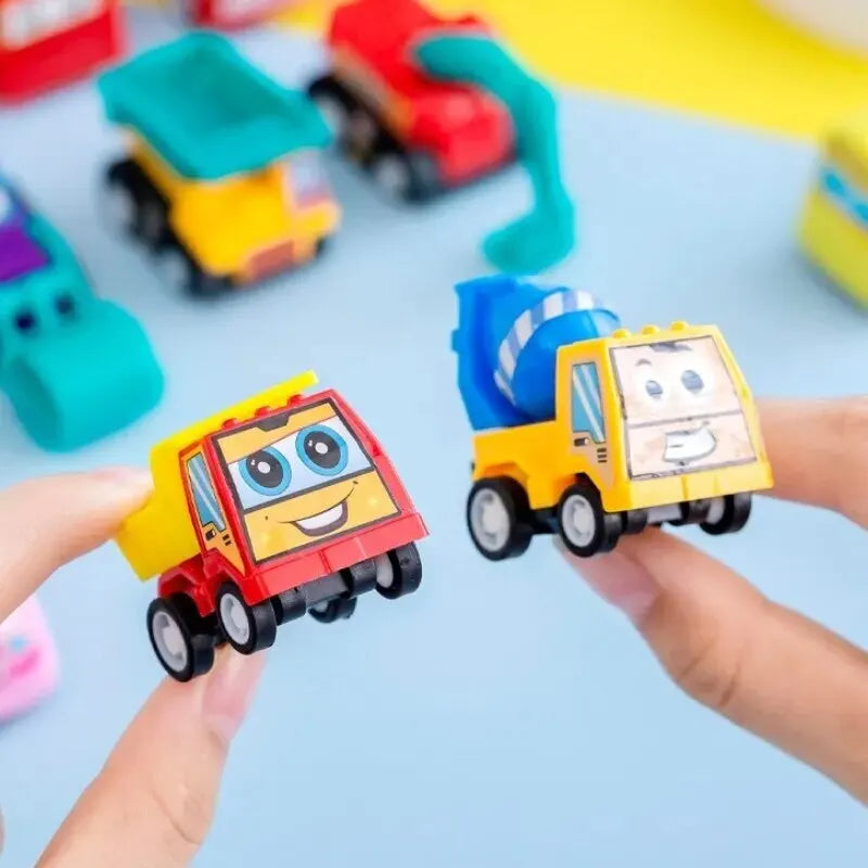 Tiny Wheels Construction Fleet – 4/6 Pack Inertial Cars for Kids