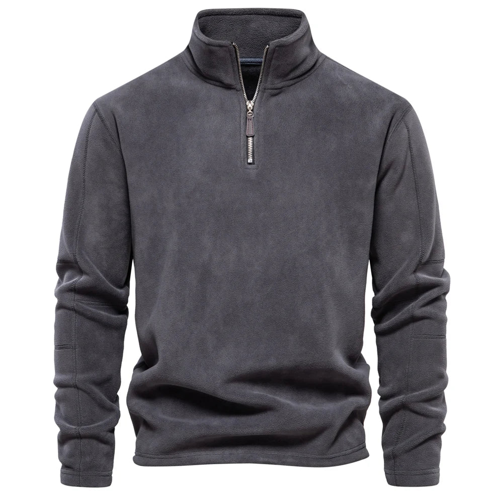 Soft Shell Men’s Sweatshirt – AIOPESON Warm Fleece with Half-Zip Design