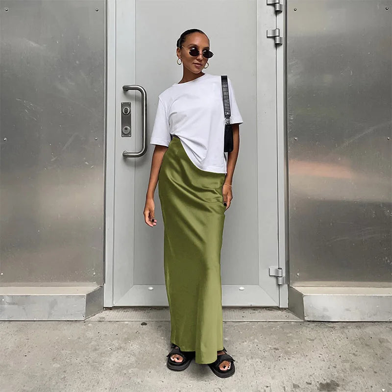 Chic Black Trumpet Skirt – Spring & Summer Elegant Office Attire for Ladies