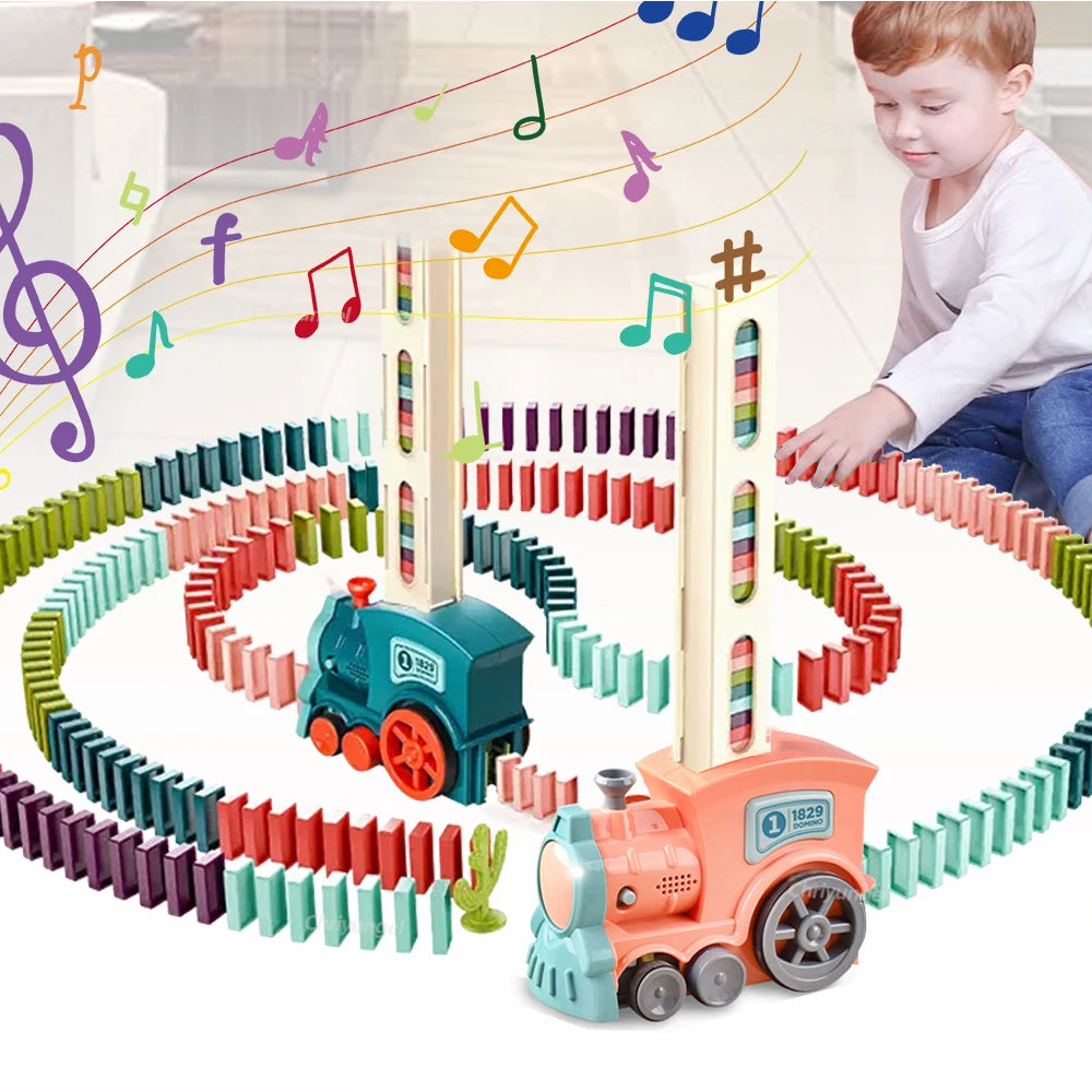 Automatic Domino Train Set – Colourful Bricks & Educational Fun for Kids