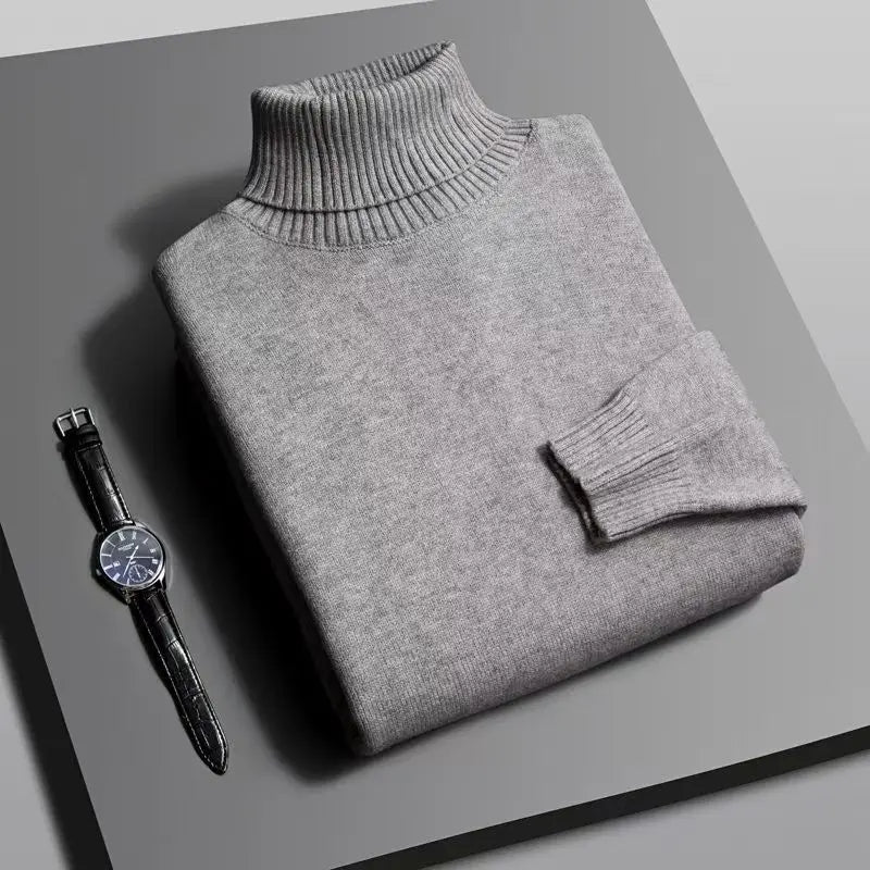 Men’s High-Quality Knitted Turtleneck – Slim Fit Pullover for Autumn Style