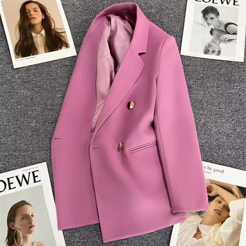 Women’s Elegant Single-Button Blazer – Slim Fit Office Jacket