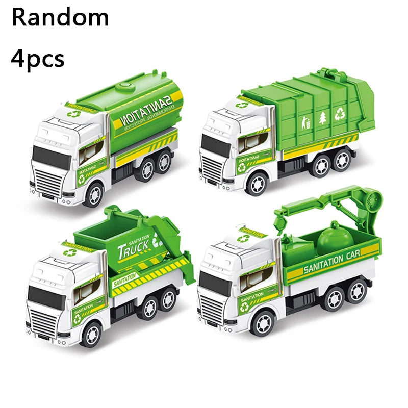 Tiny Wheels Construction Fleet – 4/6 Pack Inertial Cars for Kids