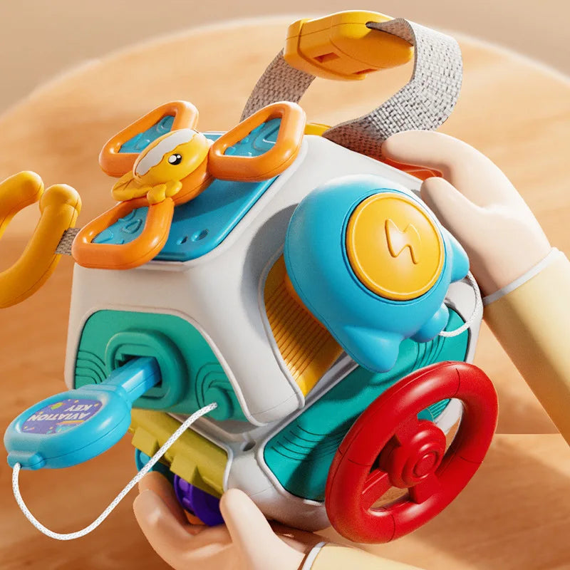 Tinker Tot Sensory Cube – Montessori Busy Box for Little Explorers