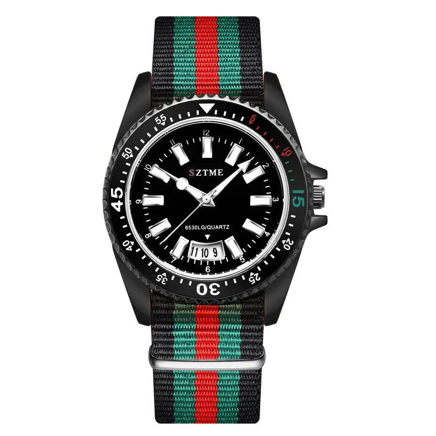 Unisex Luxury Quartz Watch – Simple Business Style with Nylon Band & Date Display