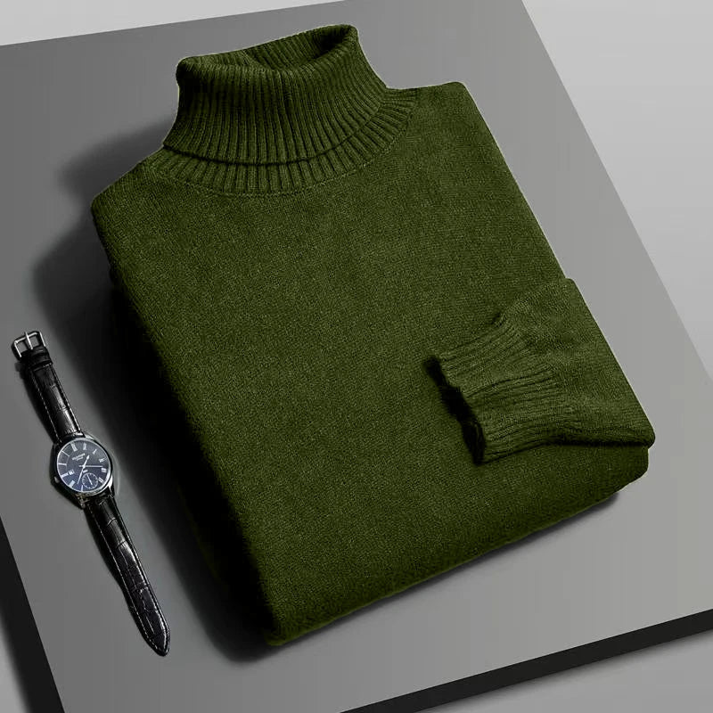 Men’s High-Quality Knitted Turtleneck – Slim Fit Pullover for Autumn Style