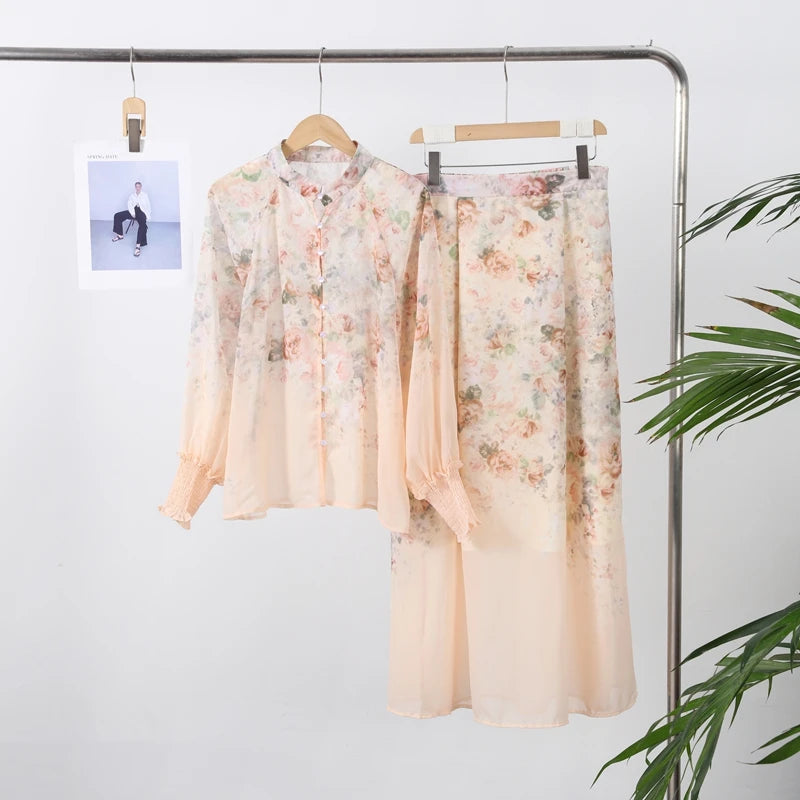 Stylish Long Skirt & Blouse Set – Sophisticated Women’s Party Wear