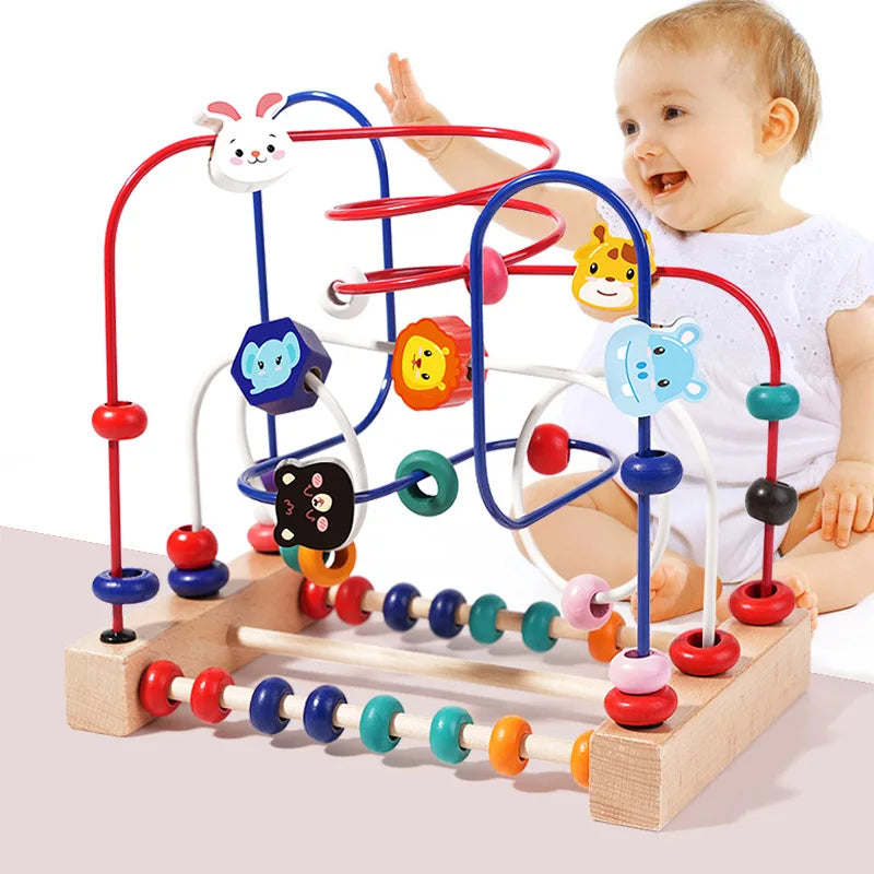 Colourful Wooden Bead Maze – Fun Learning Toy for Curious Toddlers