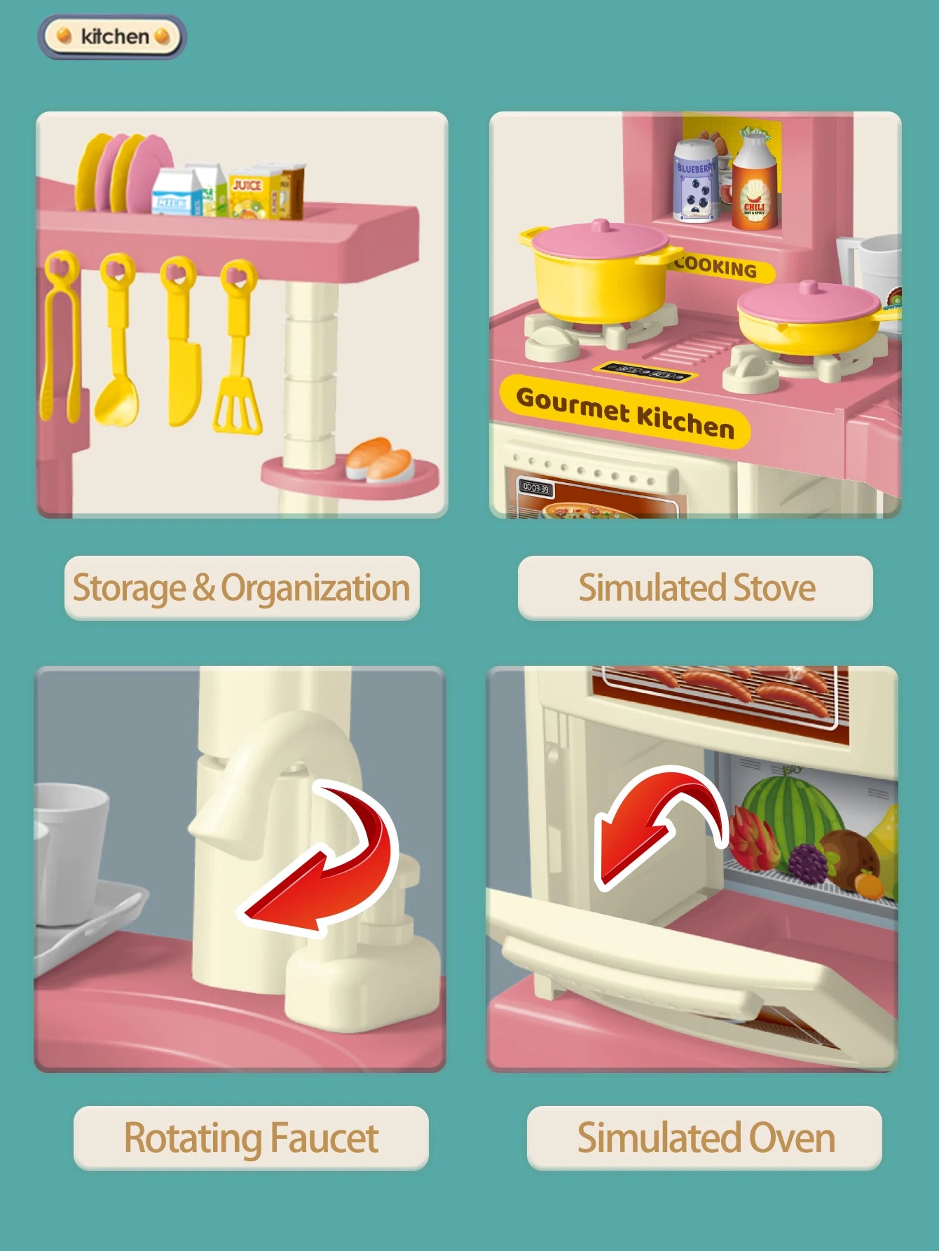 Mini Kitchen Playset – Pots, Pans & Food Toys for Creative Play