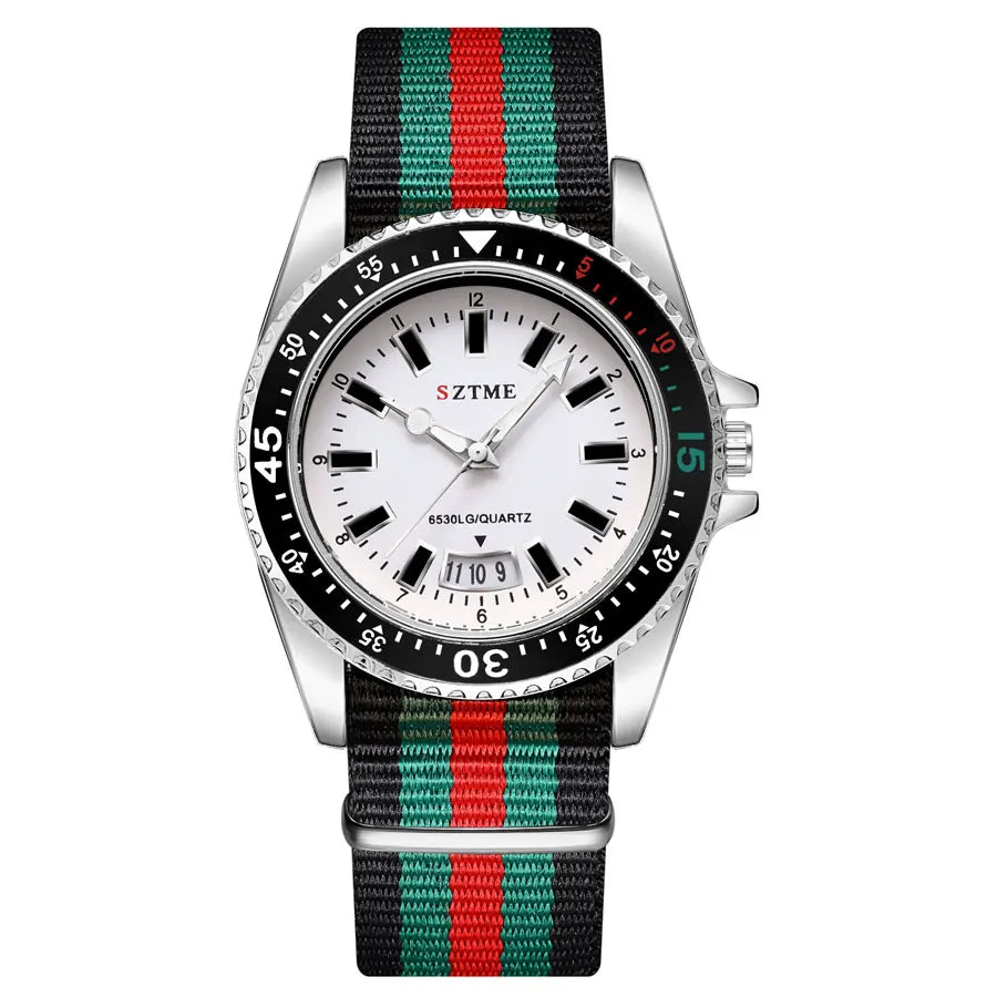 Unisex Luxury Quartz Watch – Simple Business Style with Nylon Band & Date Display