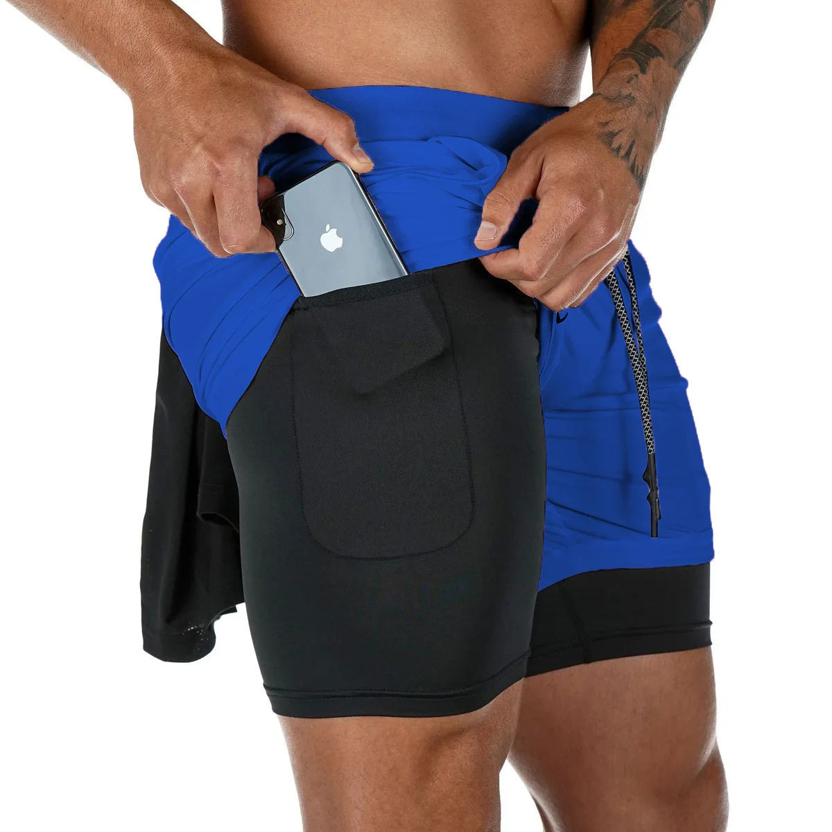 Men’s 2-in-1 Camo Running Shorts – Quick-Dry Gym & Fitness Training Wear