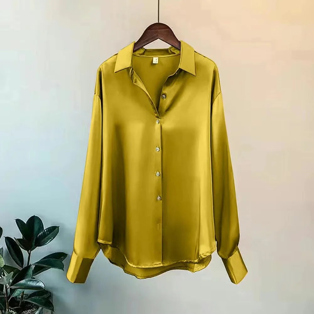 Spring Casual Knit Sweater Blouse – Buttoned Long Sleeve Top