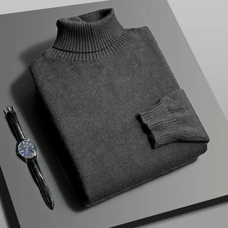 Men’s High-Quality Knitted Turtleneck – Slim Fit Pullover for Autumn Style