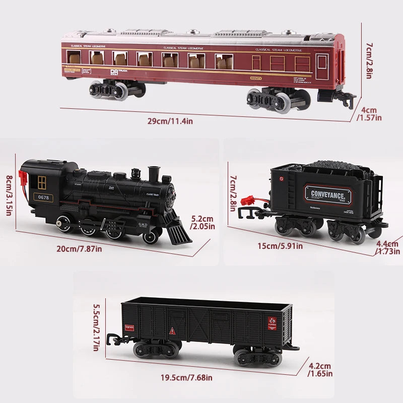 Classic Electric Steam Train Set – Battery Operated with Smoke, Lights & Sounds