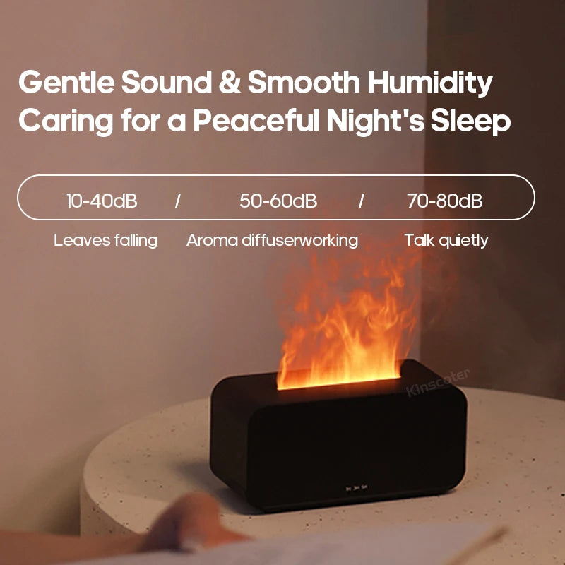 Colourful Flame Air Humidifier – Aromatherapy Diffuser with Fogger & Timer Setting