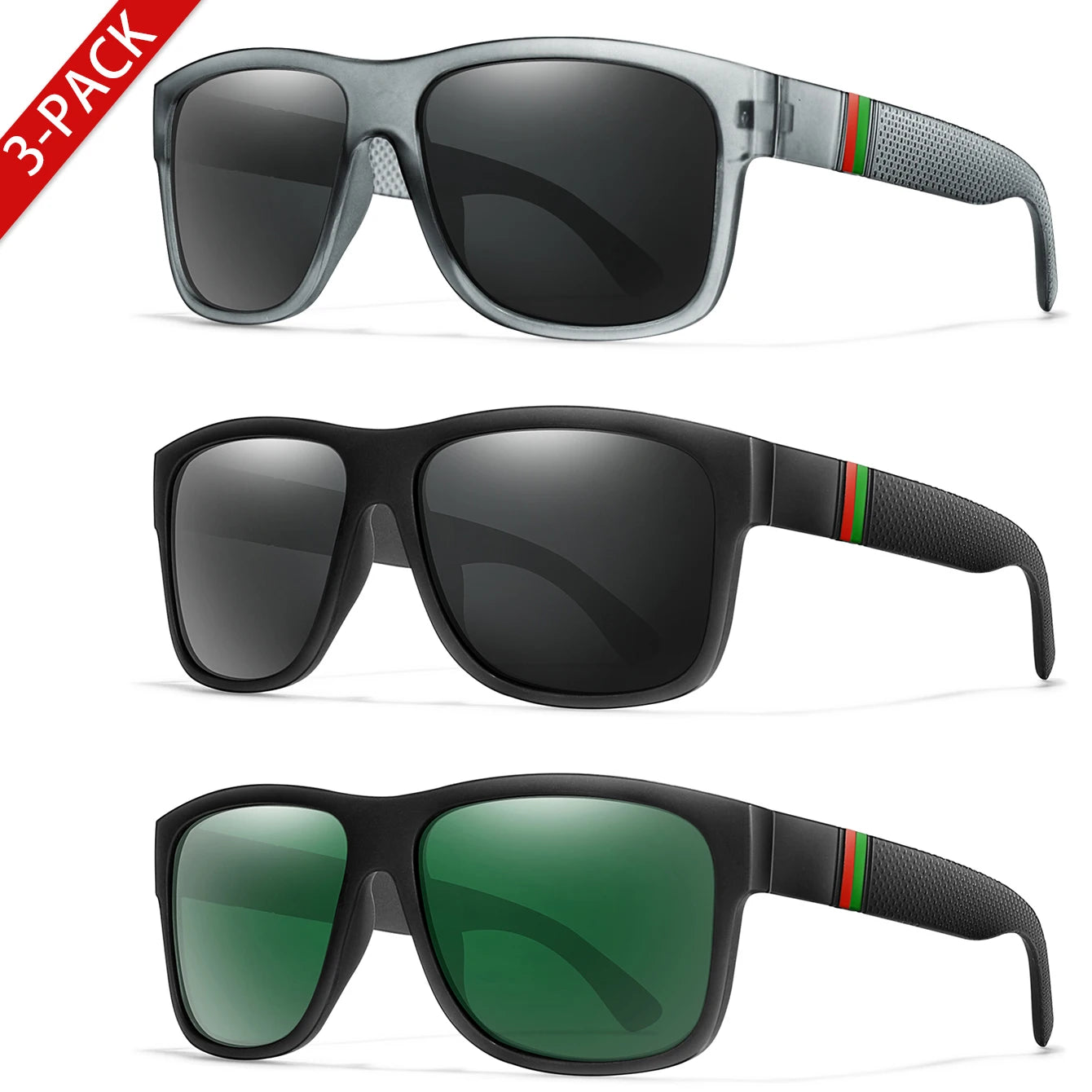 Men’s Classic Polarised Square Sunglasses – UV400 for Fishing, Driving & Sports